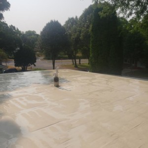 Softwashing A Flat Roof in Madison WI