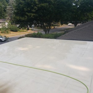 Softwashing A Flat Roof in Madison WI