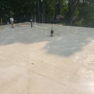 Softwashing A Flat Roof in Madison WI